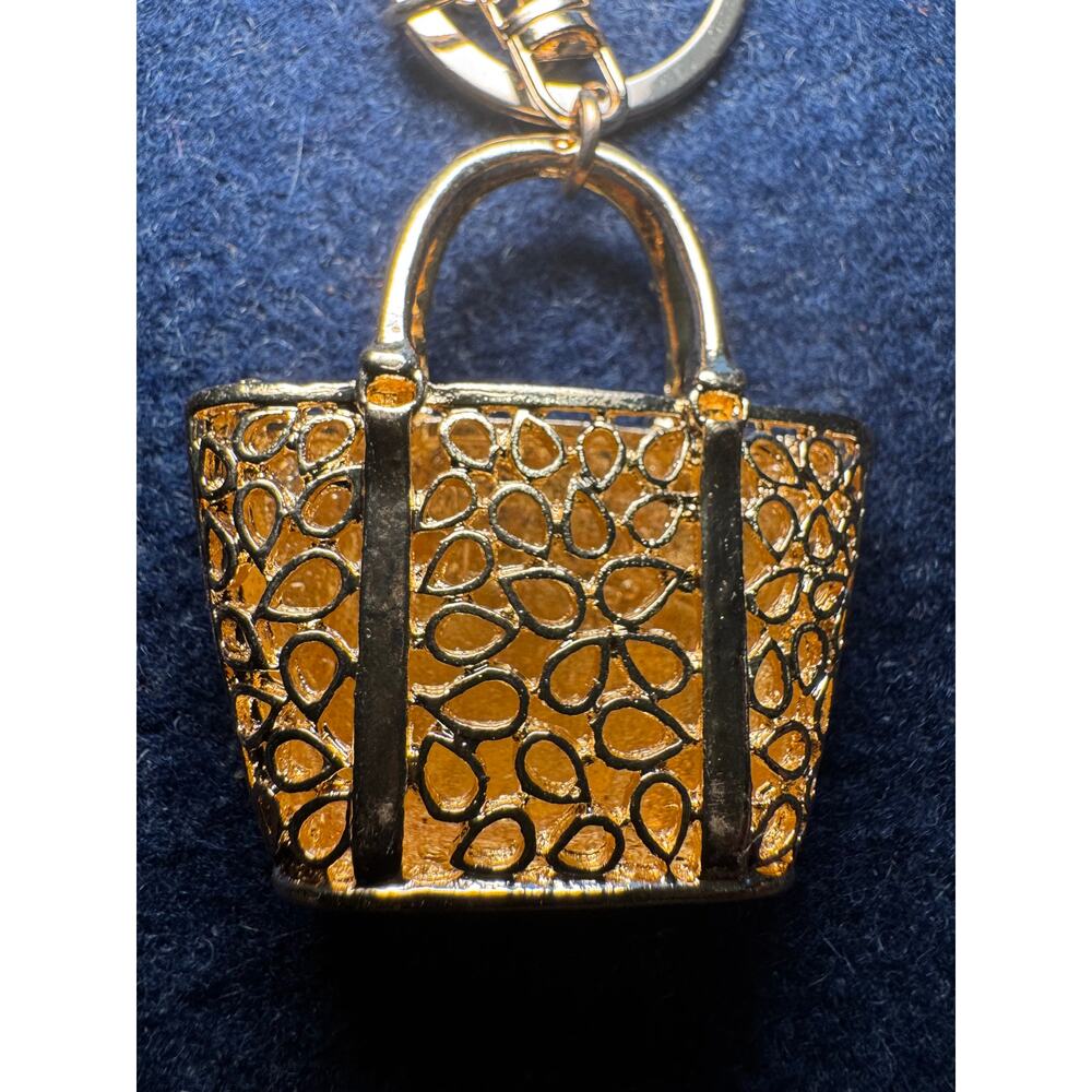 Handbag Rhinestone and Enamel Key Chain - Picture 4 of 7